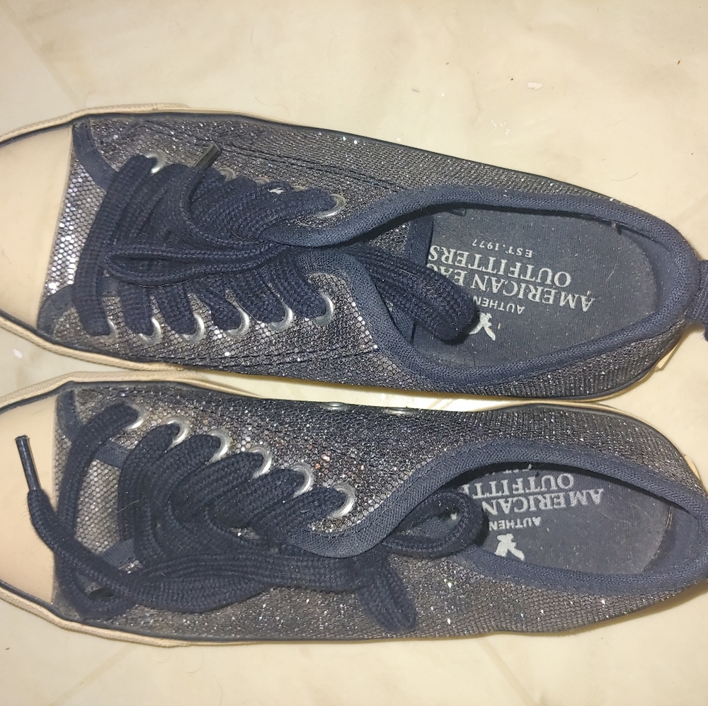 AE glitter shiny metallic sneakers